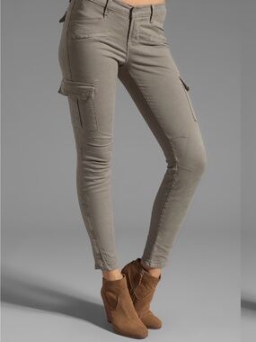 J Brand Grayson Skinny Ankle Zip Cargo Pants in Vin Storm Gray Size 28